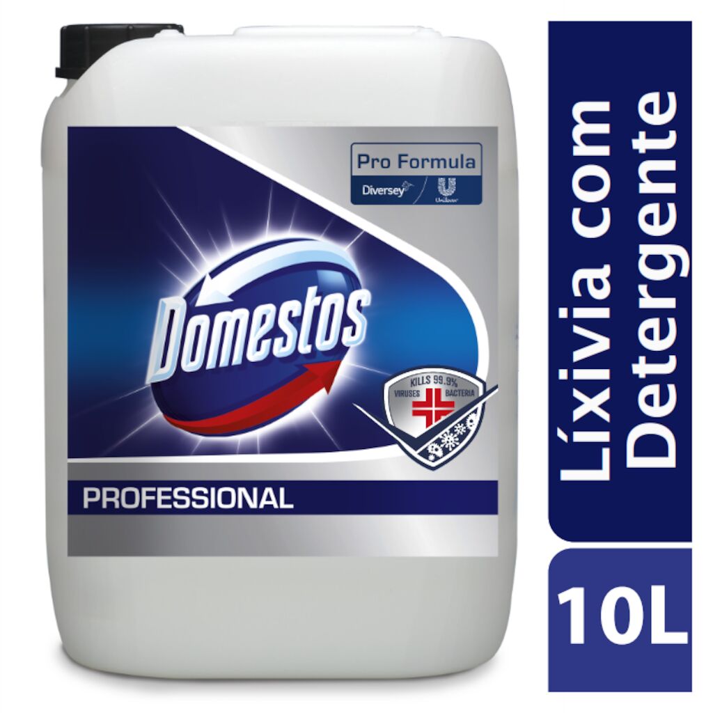 Domestos PF Lixívia com Detergente 10L - Detergente branqueador clorado para limpezas gerais